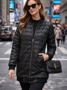 Numph Black Quilted Puffer Jacket - Women's Lightweight Coat